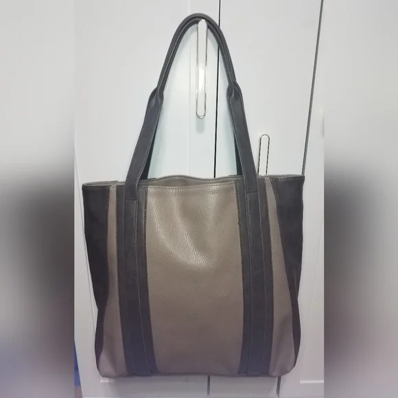 Steve Madden Two Tone Gray Tote Bag - Picture 4 of 12